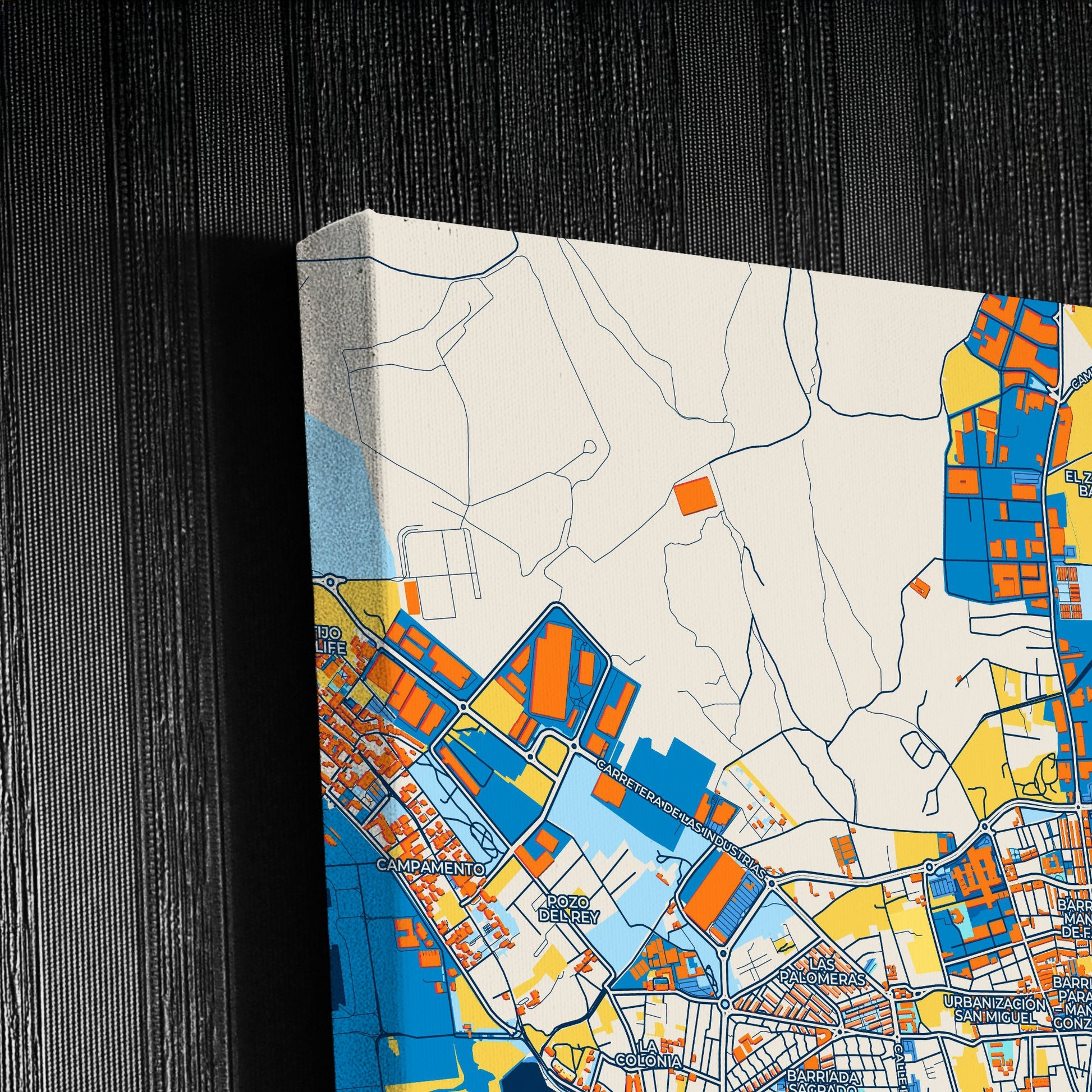 La Línea De La Concepción Spain Colorful City Map Canvas Print Detail