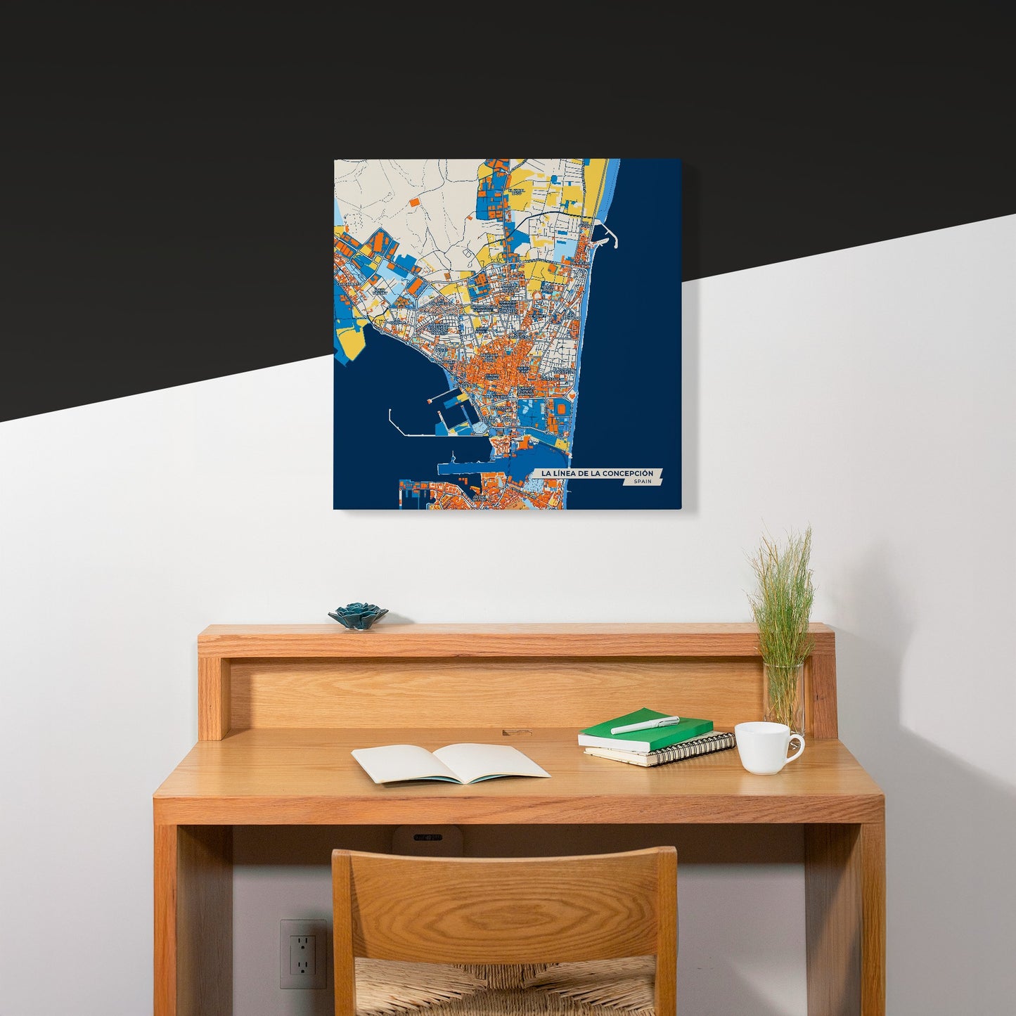 La Línea De La Concepción Spain Colorful City Map Canvas Print Scene
