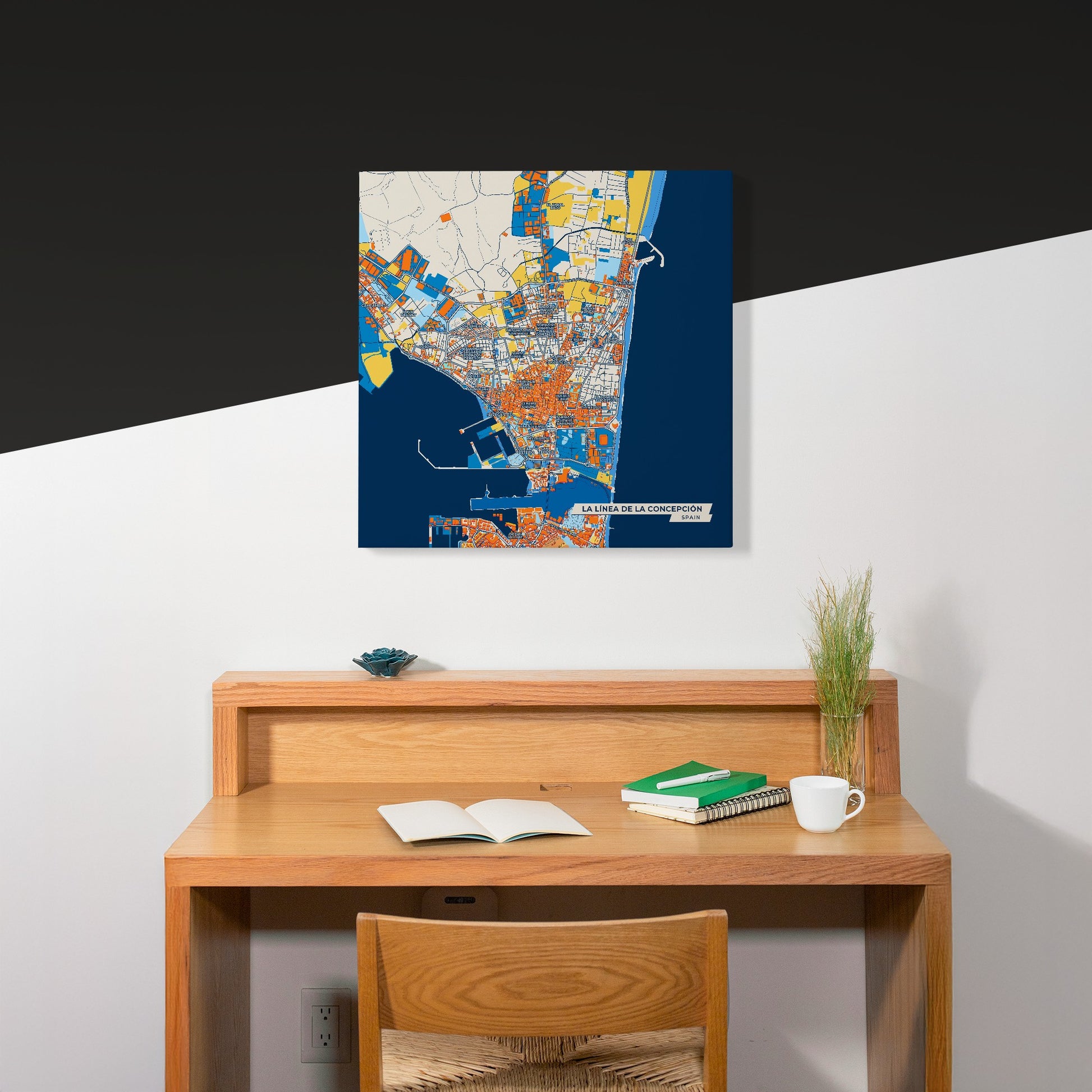 La Línea De La Concepción Spain Colorful City Map Canvas Print Scene