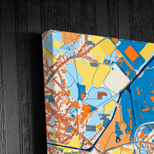 La Louvière Belgium Colorful City Map Canvas Print Detail