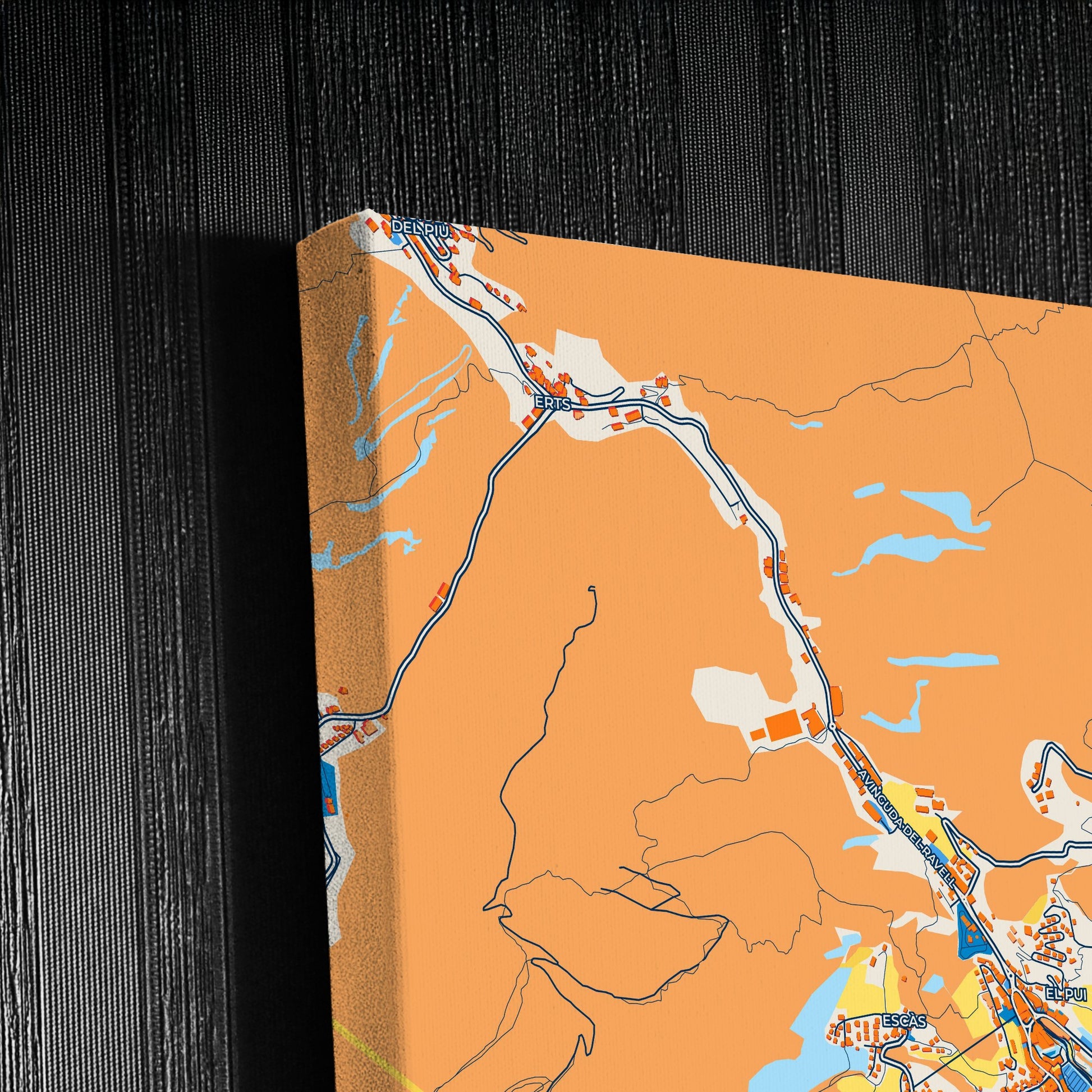 La Massana Andorra Colorful City Map Canvas Print Detail