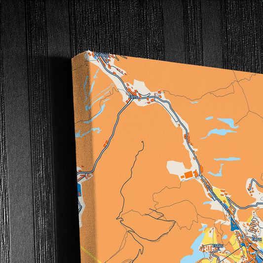 La Massana Andorra Colorful City Map Canvas Print Detail