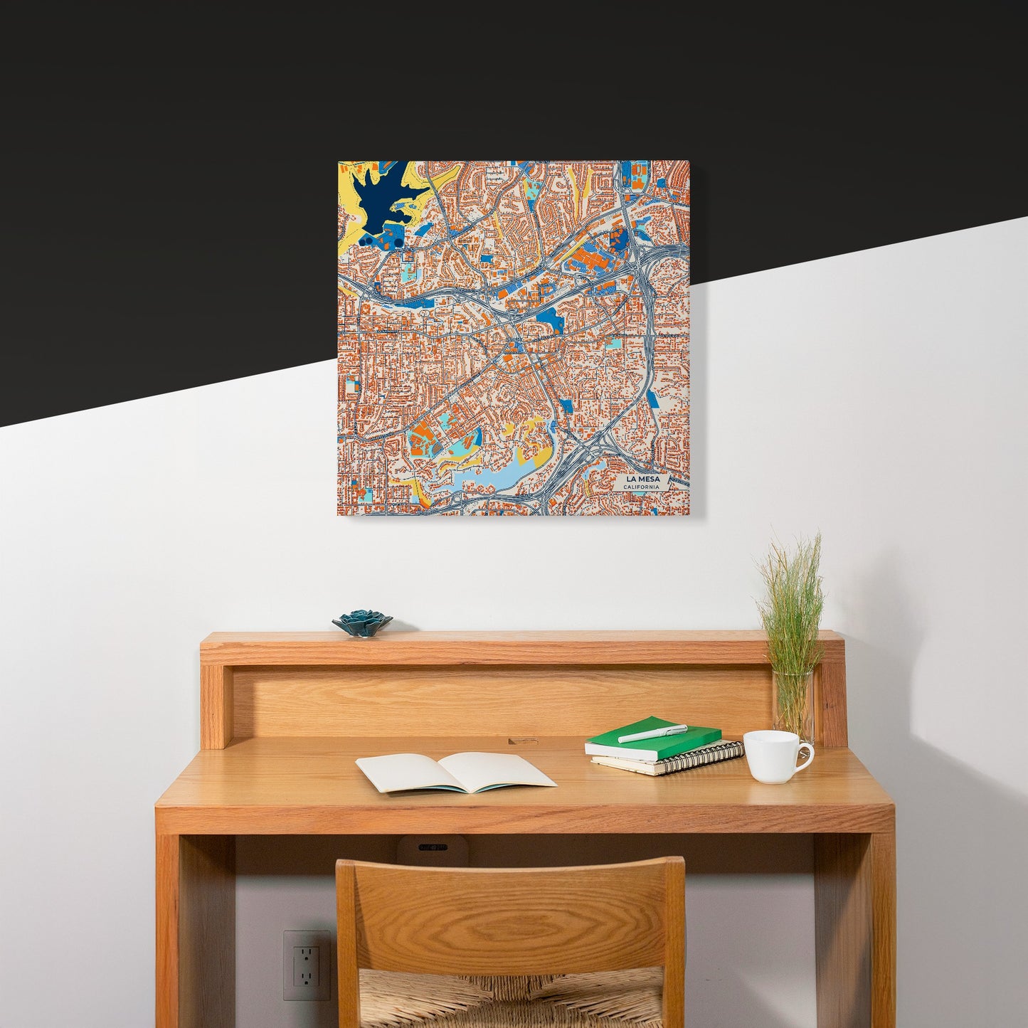 La Mesa California Colorful City Map Canvas Print Scene