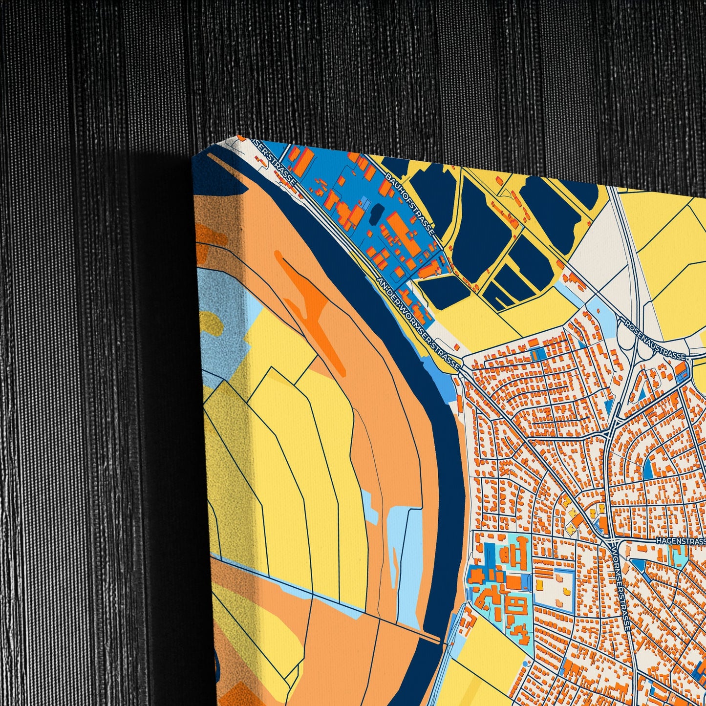 Lampertheim Germany Colorful City Map Canvas Print Detail