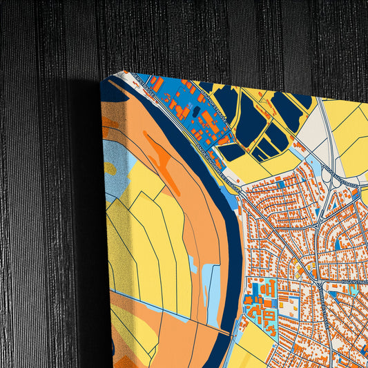 Lampertheim Germany Colorful City Map Canvas Print Detail