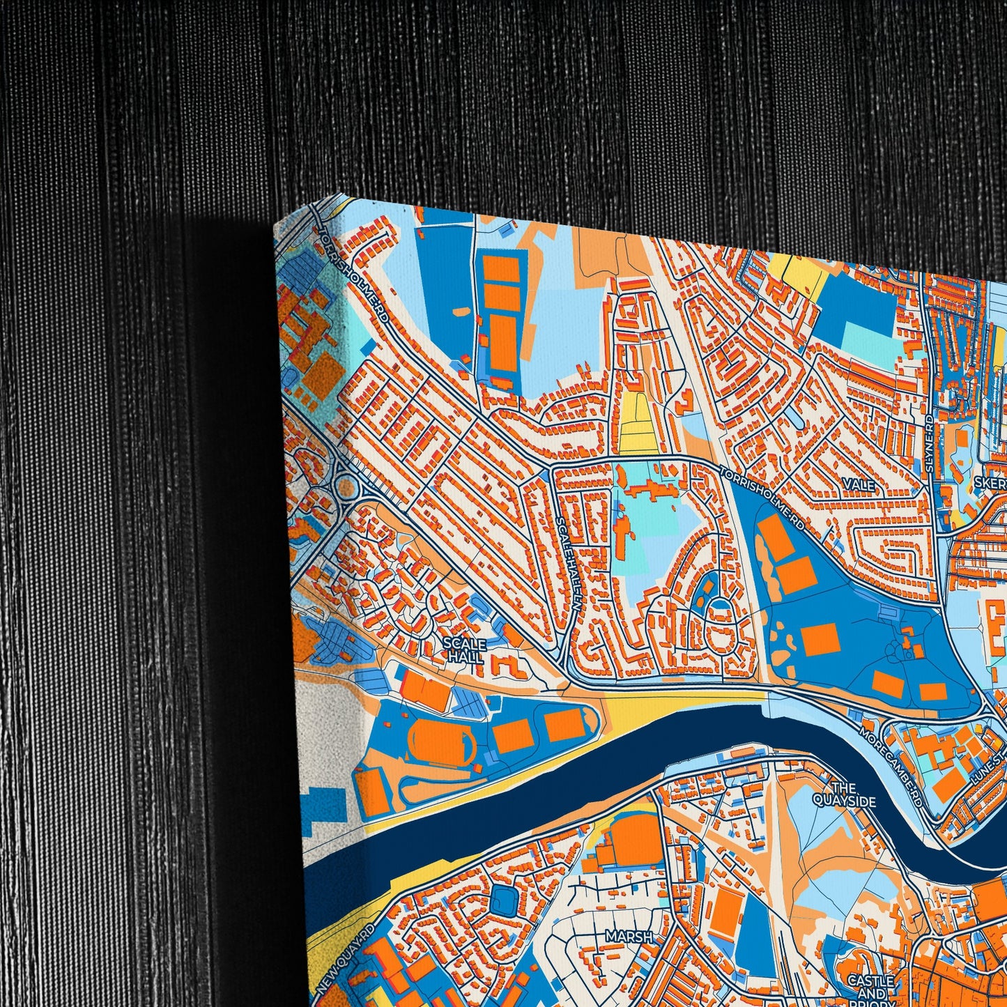 Lancaster England Colorful City Map Canvas Print Detail
