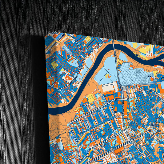 Lancy Switzerland Colorful City Map Canvas Print Detail