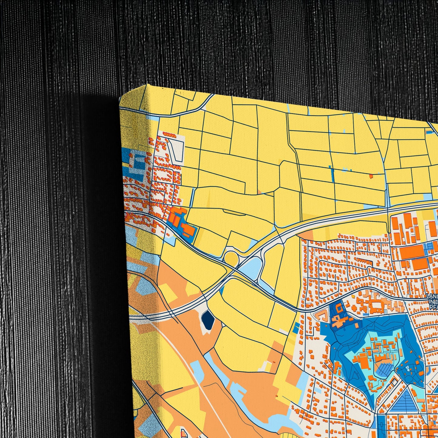 Landau In Der Pfalz Germany Colorful City Map Canvas Print Detail