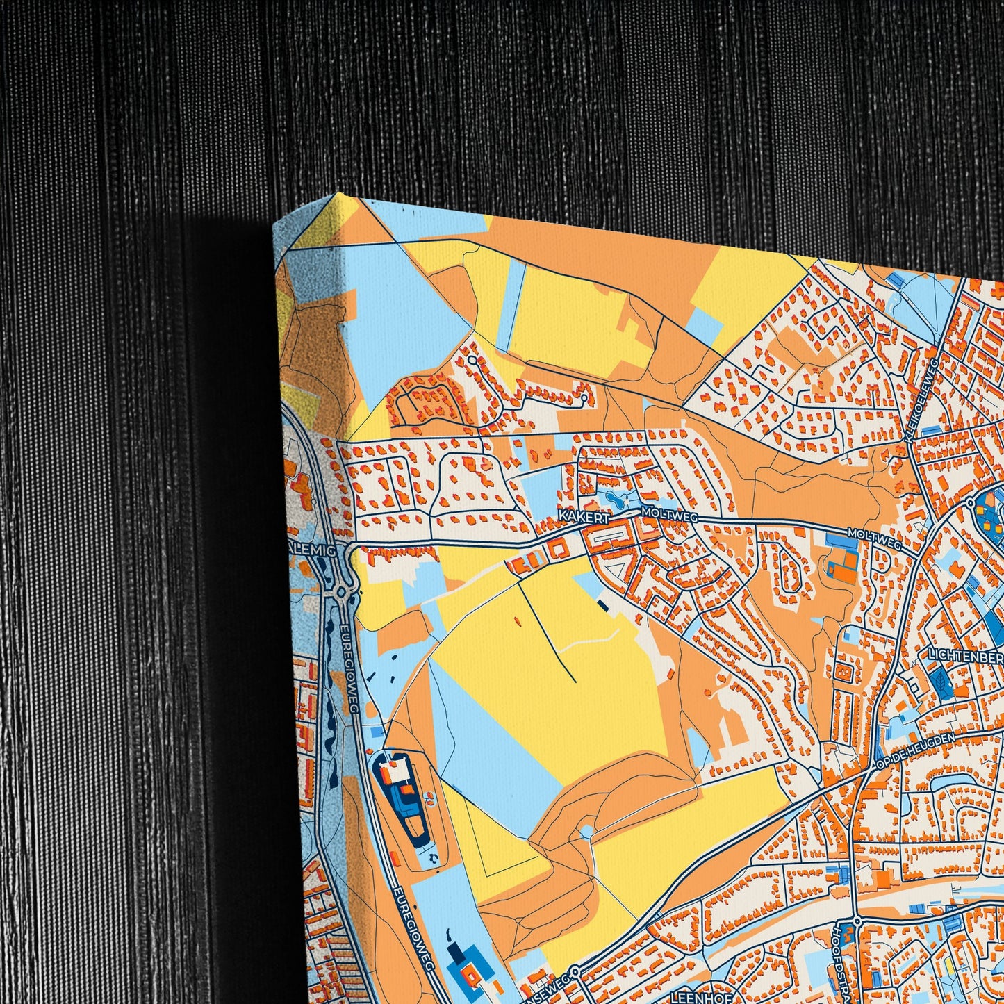 Landgraaf Netherlands Colorful City Map Canvas Print Detail