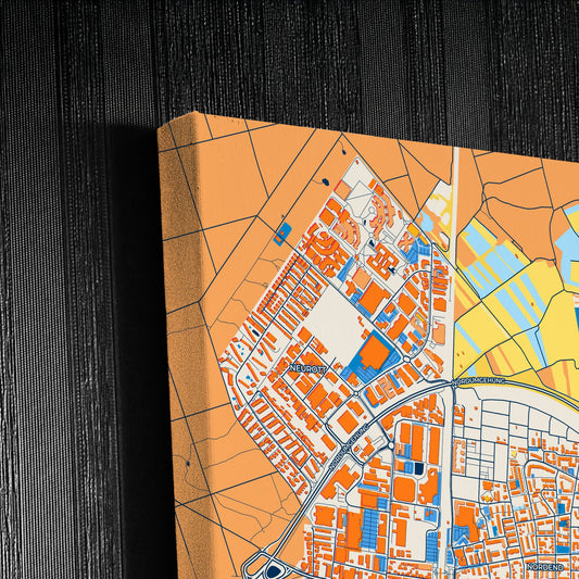 Langen Germany Colorful City Map Canvas Print Detail