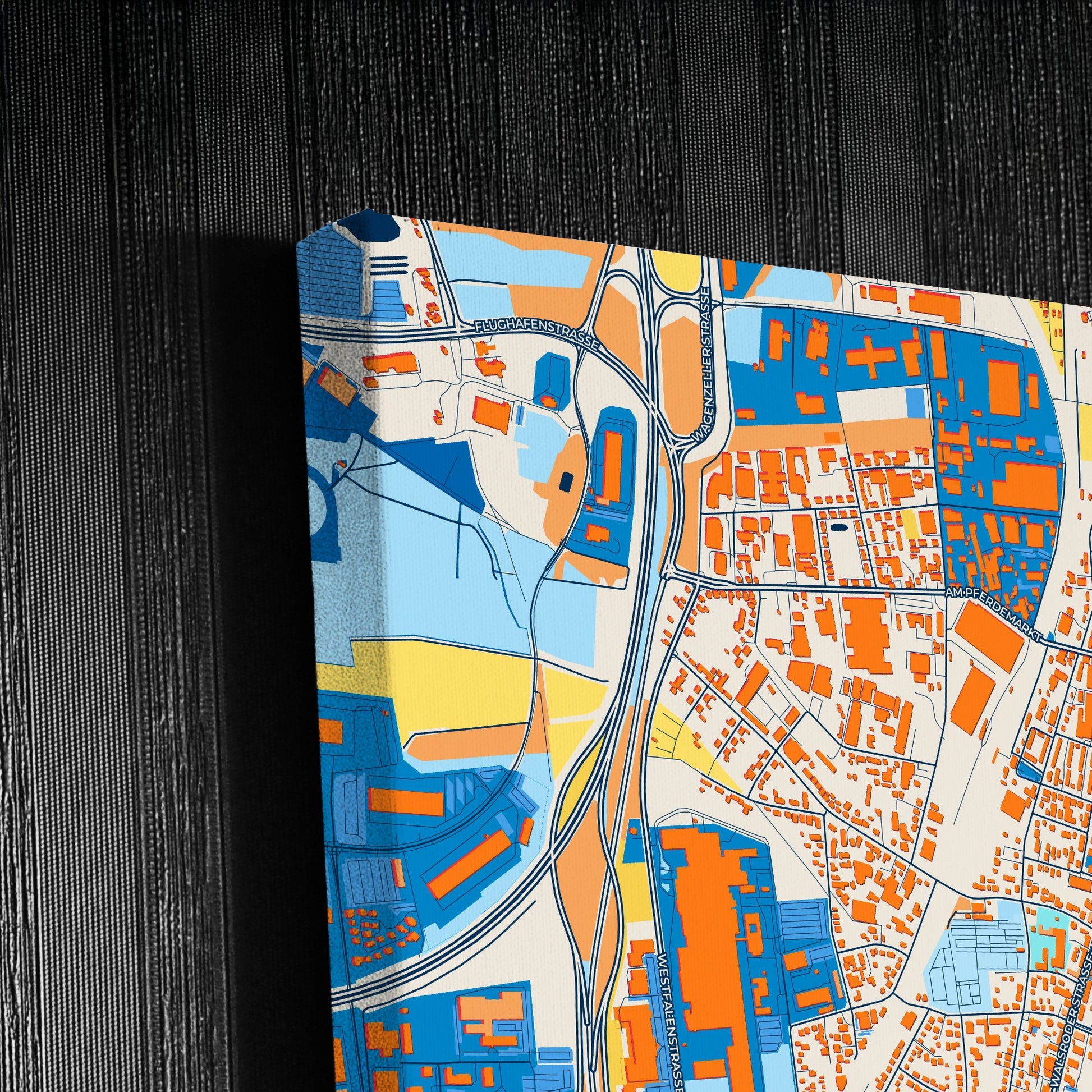 Langenhagen Germany Colorful City Map Canvas Print Detail