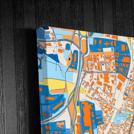 Langenhagen Germany Colorful City Map Canvas Print Detail