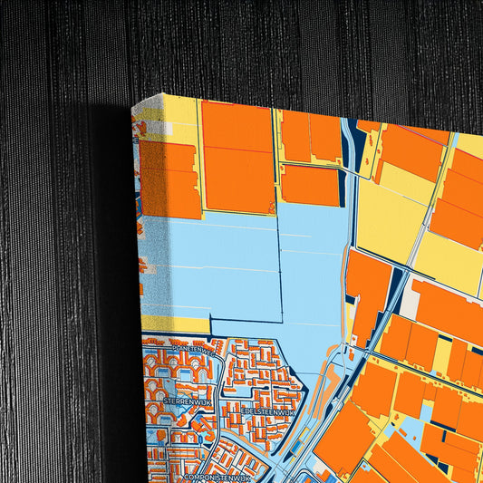 Lansingerland Netherlands Colorful City Map Canvas Print Detail