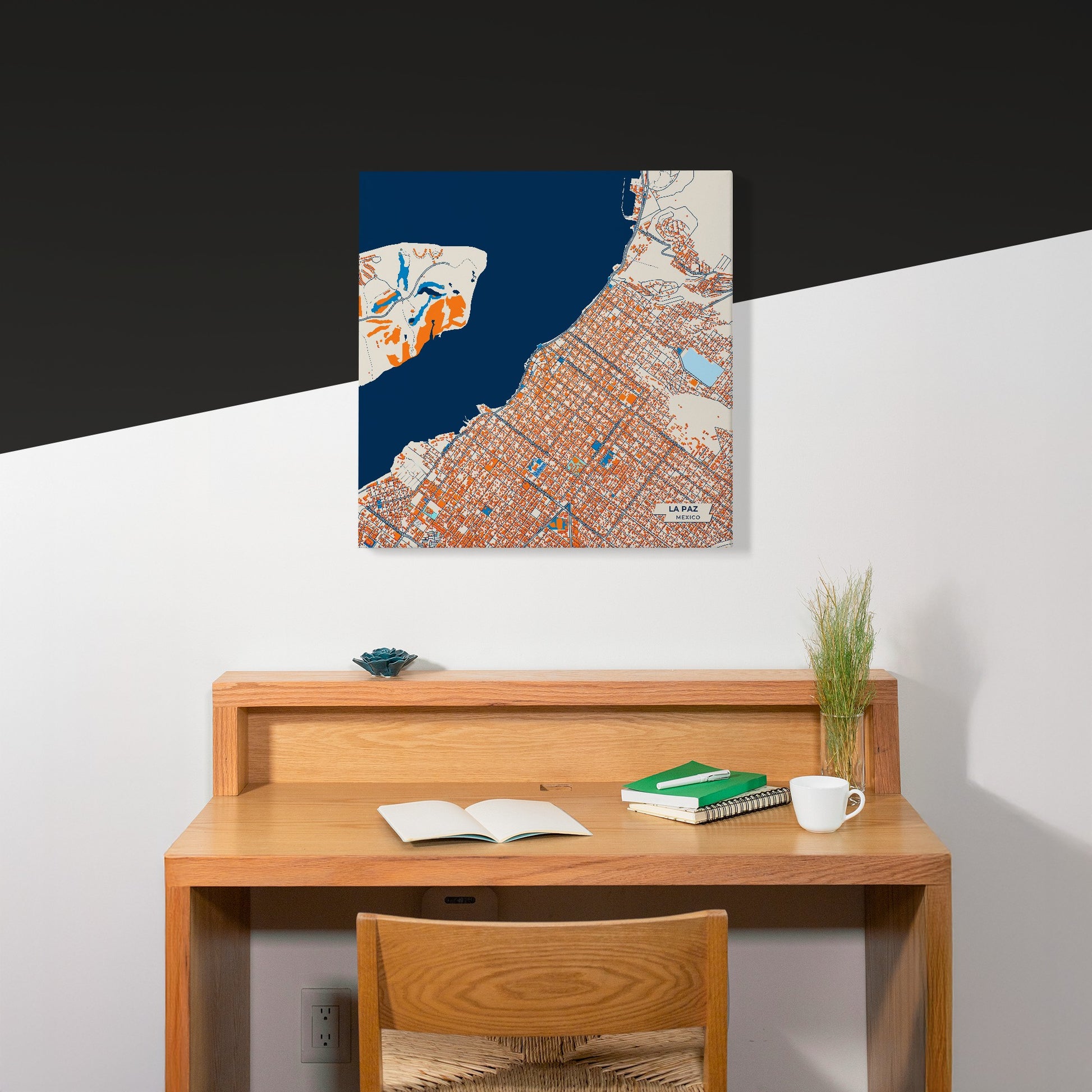 La Paz Mexico Colorful City Map Canvas Print Scene