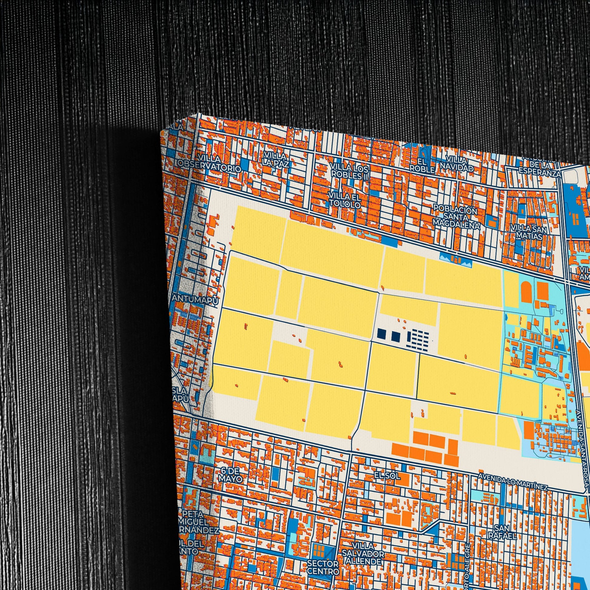 La Pintana Chile Colorful City Map Canvas Print Detail