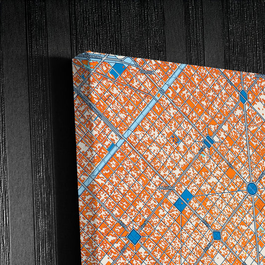 La Plata Argentina Colorful City Map Canvas Print Detail