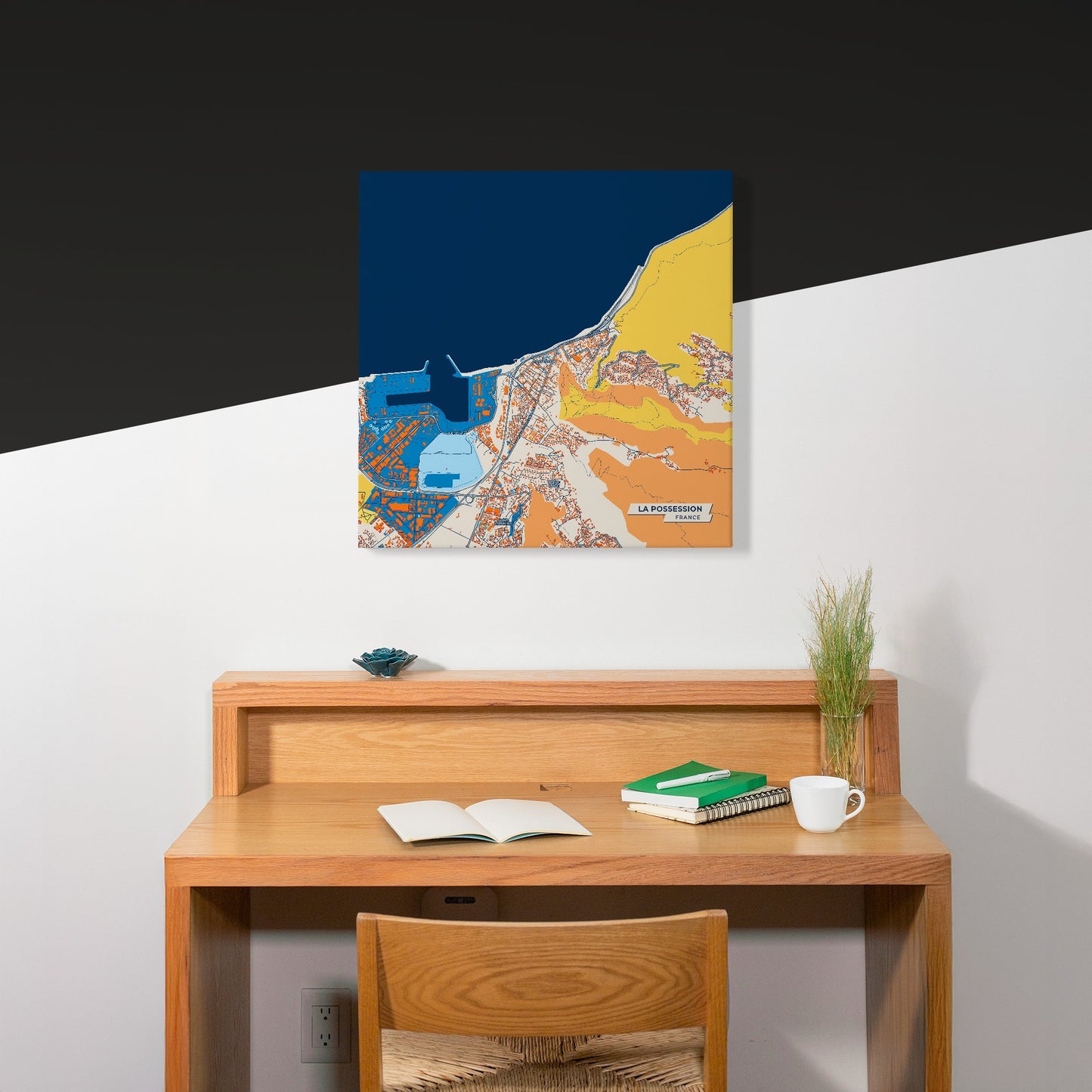 La Possession France Colorful City Map Canvas Print Scene