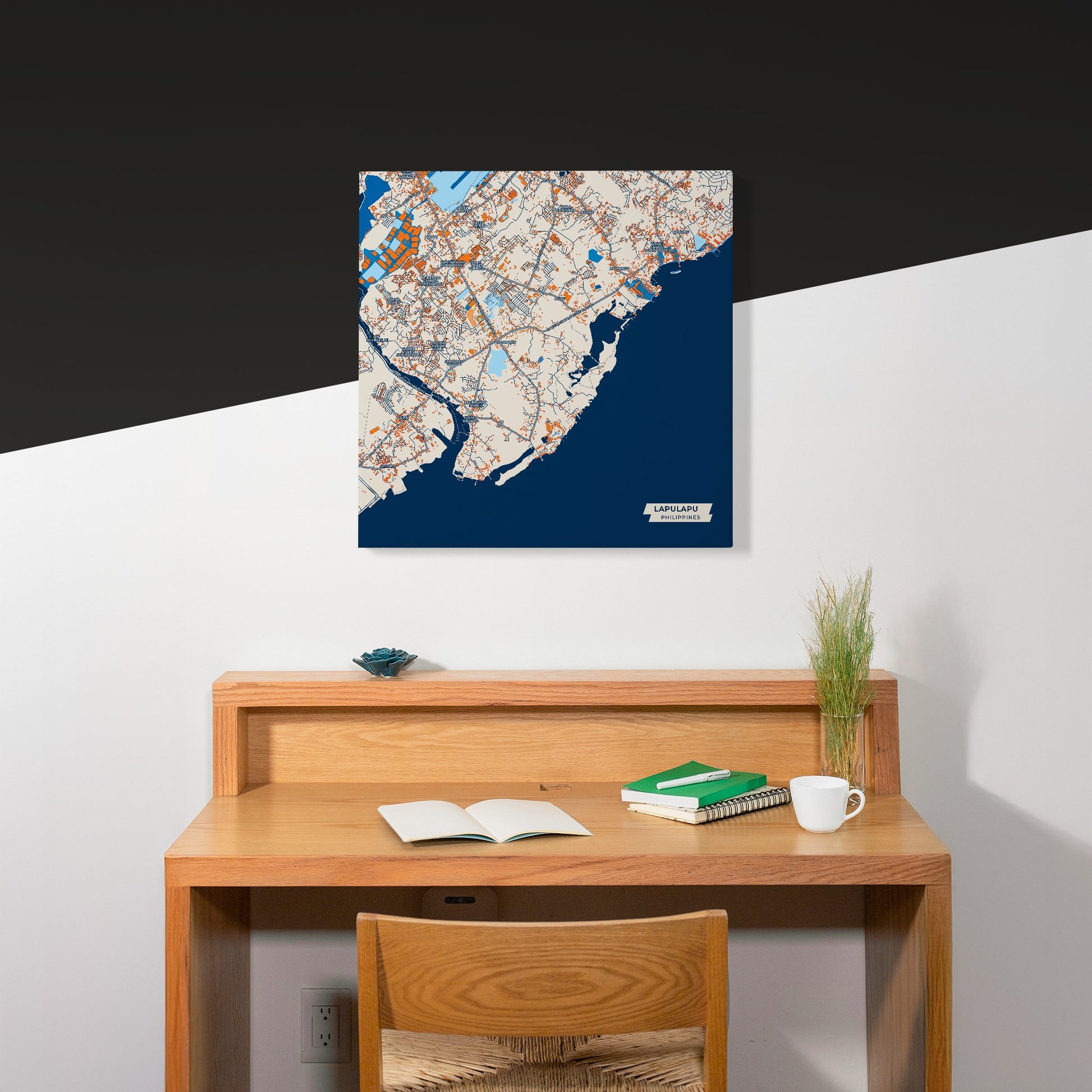 Lapu‑Lapu Philippines Colorful City Map Canvas Print Scene