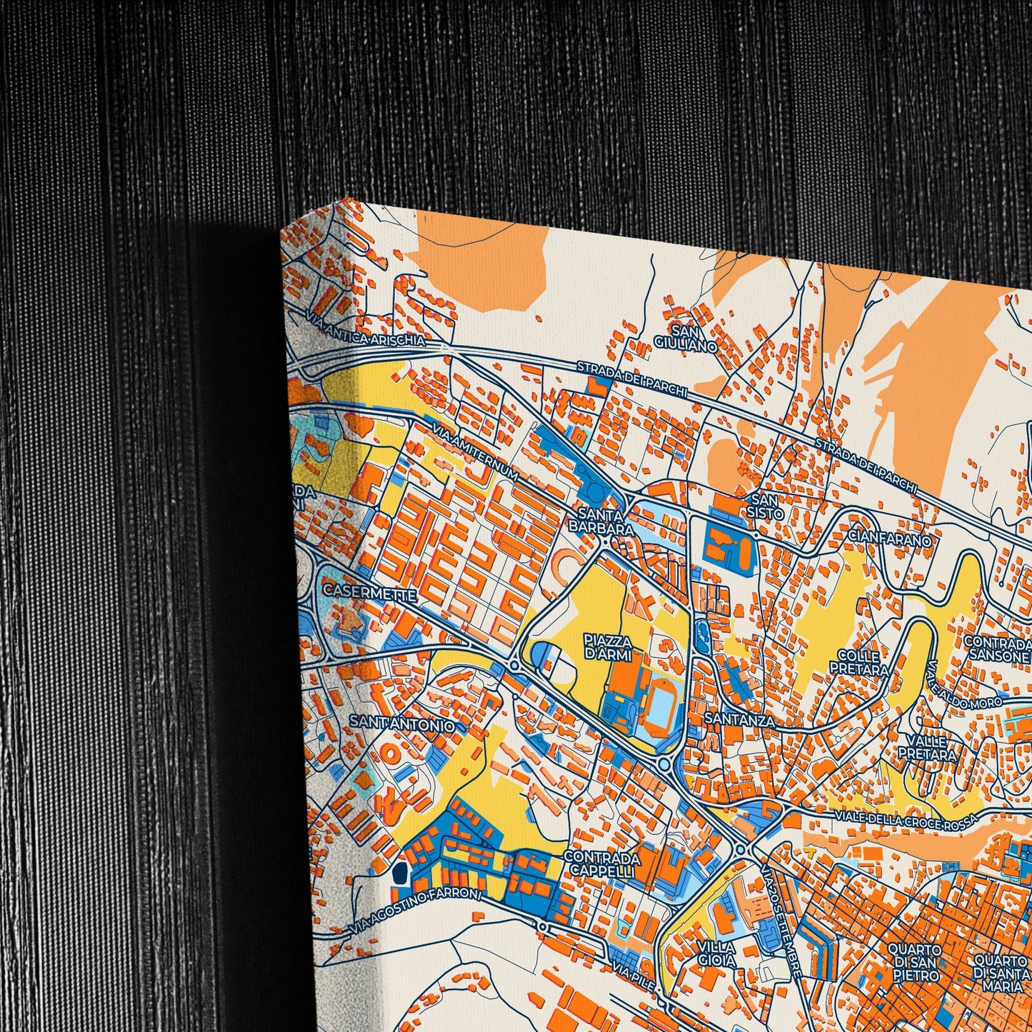 L Aquila Italy Colorful City Map Canvas Print Detail