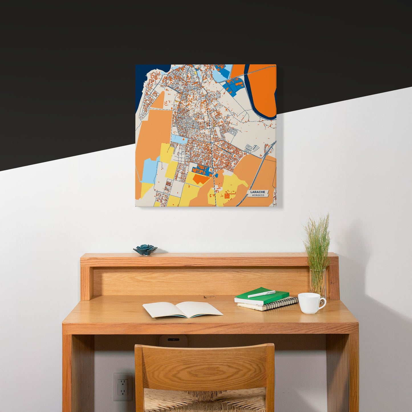 Larache Morocco Colorful City Map Canvas Print Scene