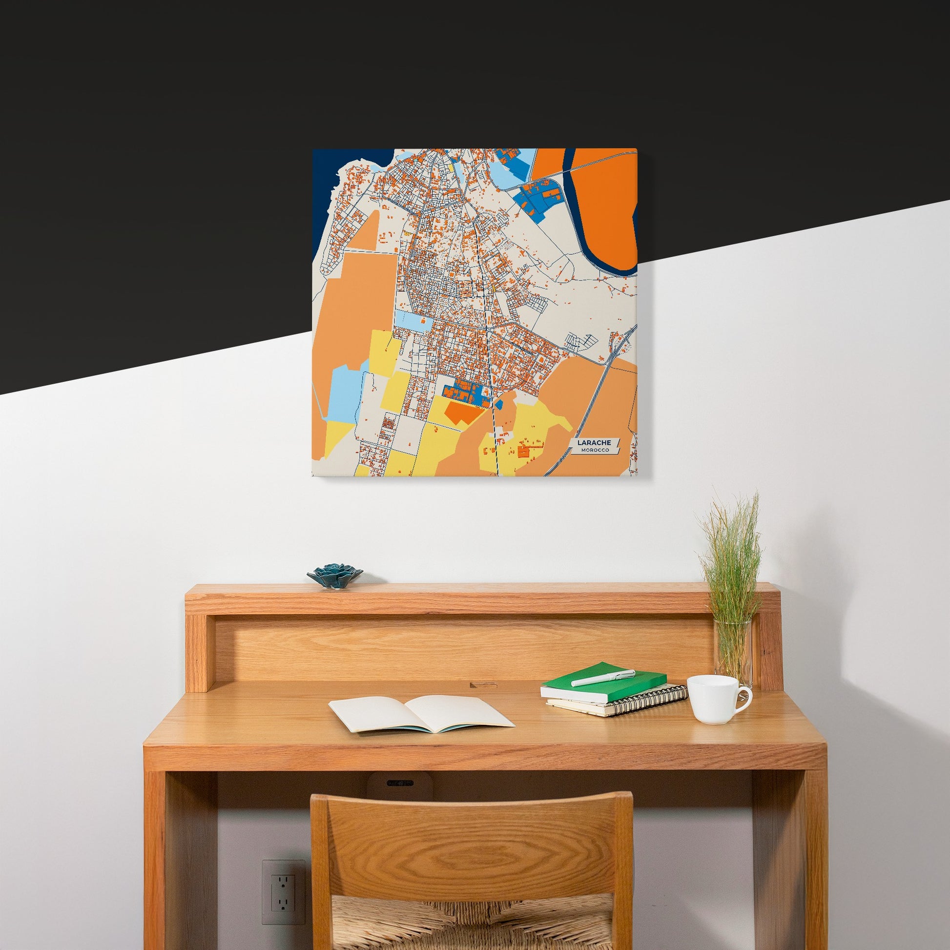 Larache Morocco Colorful City Map Canvas Print Scene
