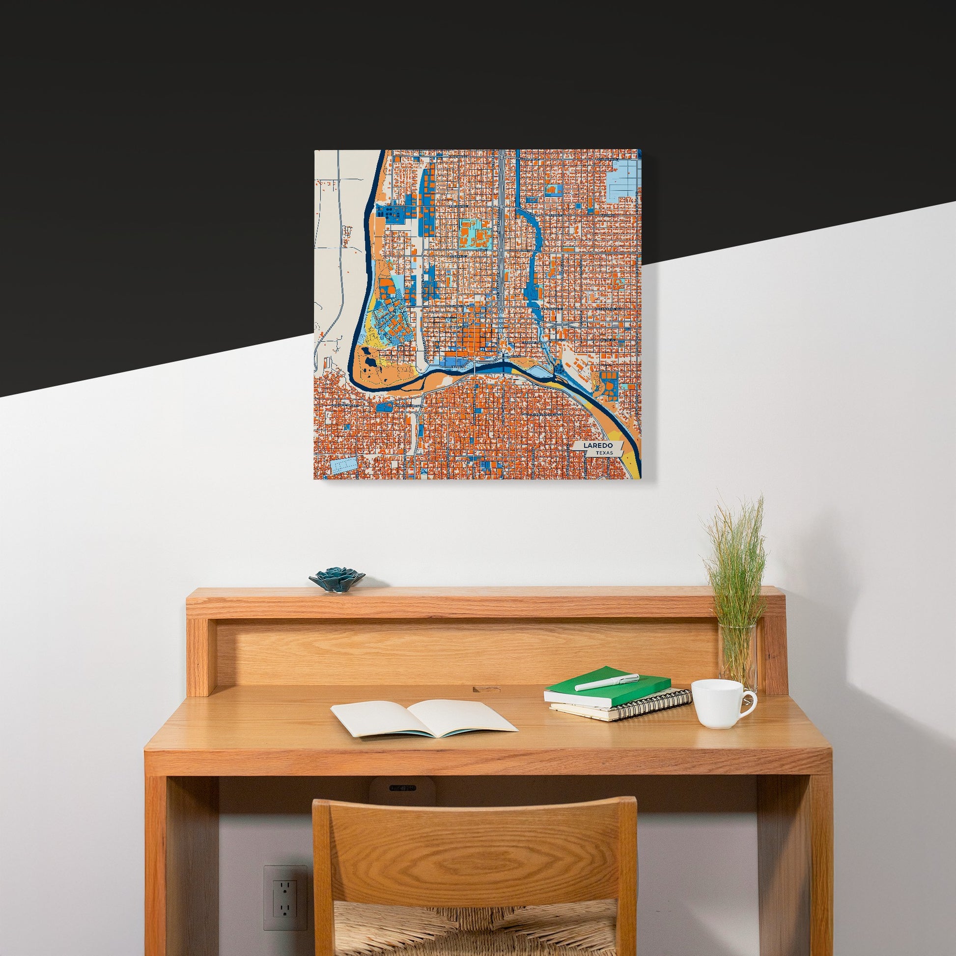 Laredo Texas Colorful City Map Canvas Print Scene