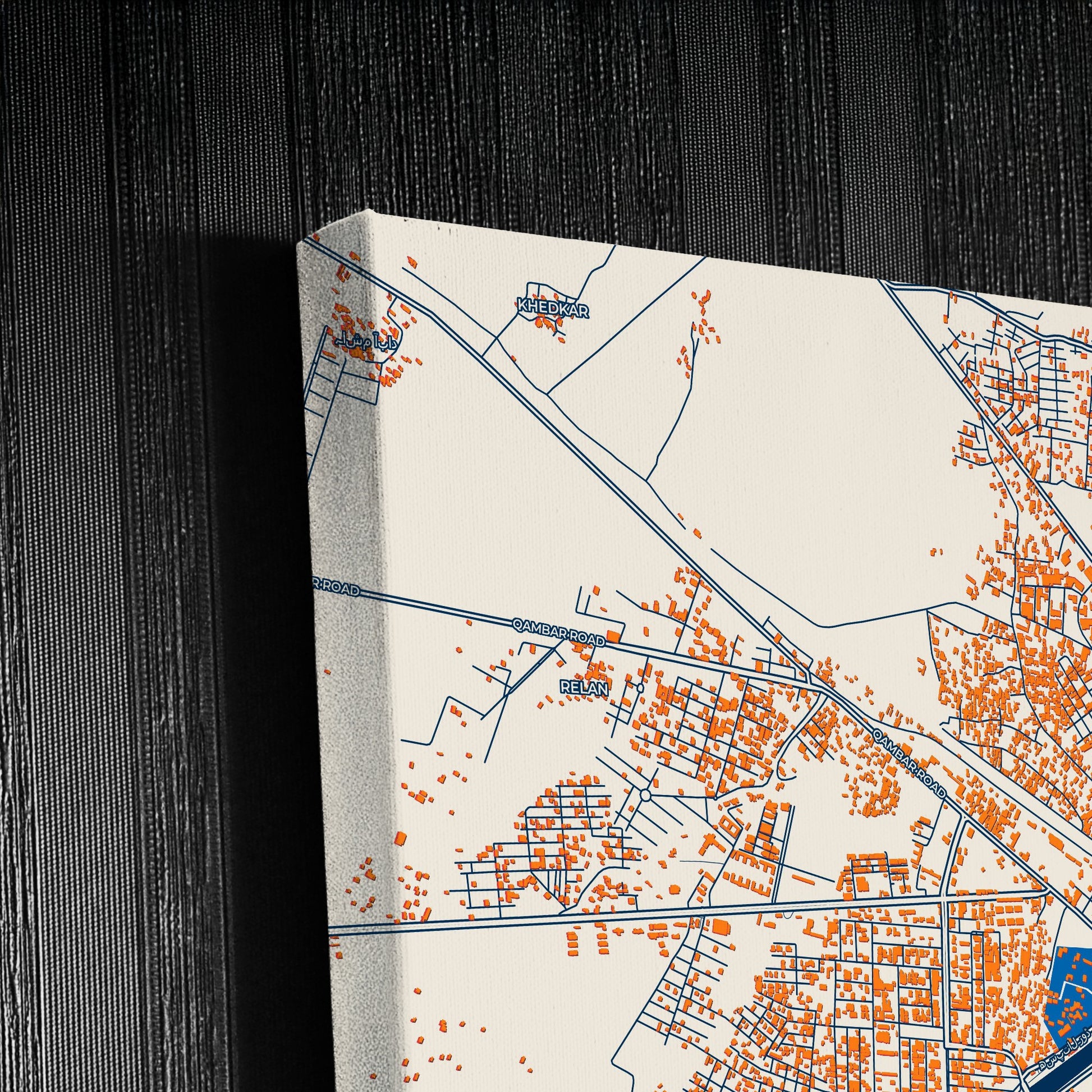 Larkana Pakistan Colorful City Map Canvas Print Detail