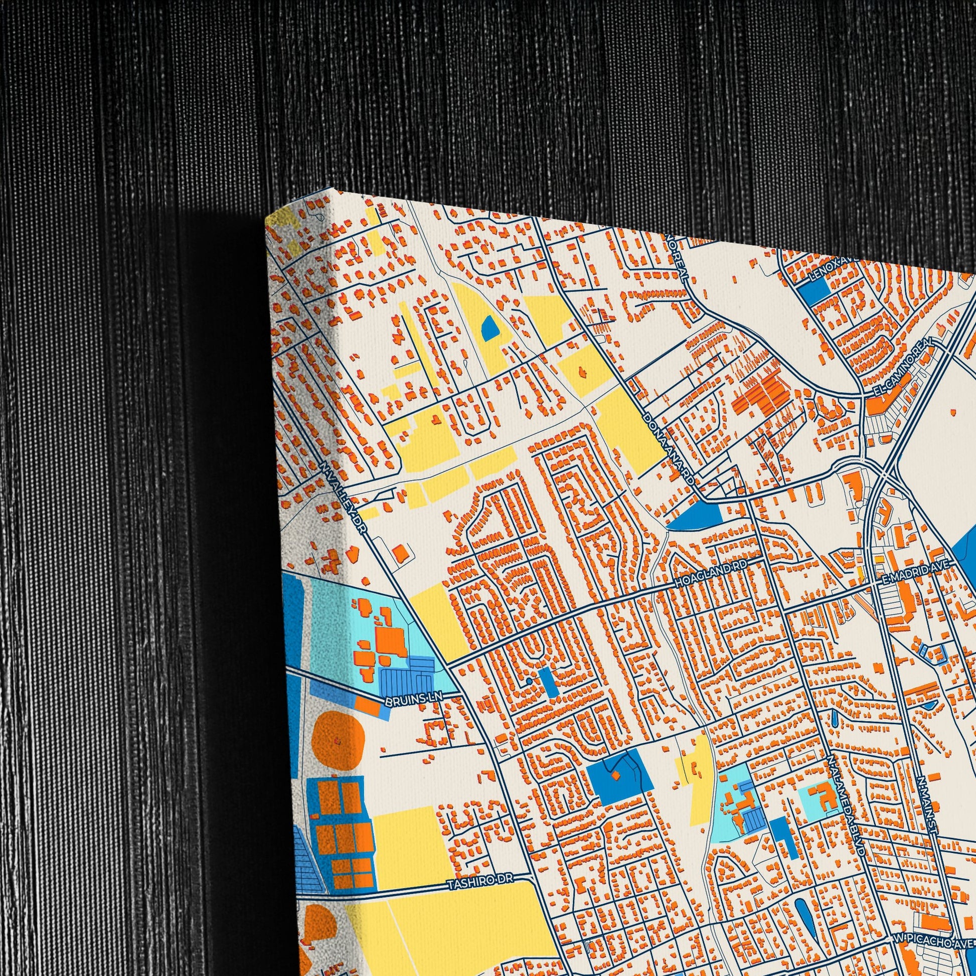 Las Cruces New Mexico Colorful City Map Canvas Print Detail
