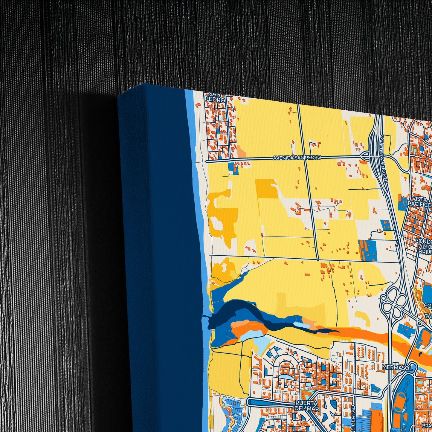 La Serena Chile Colorful City Map Canvas Print Detail