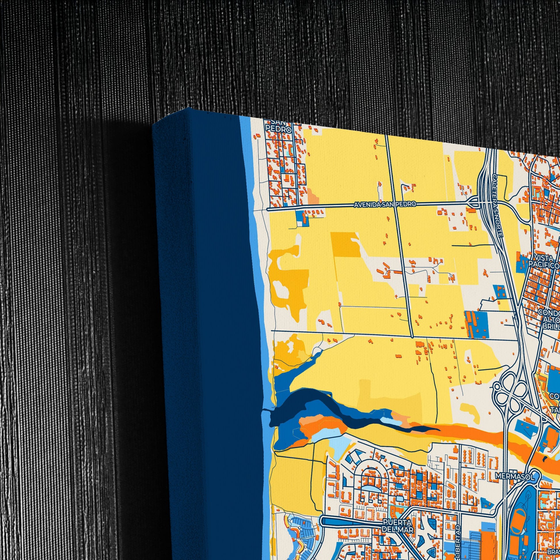 La Serena Chile Colorful City Map Canvas Print Detail