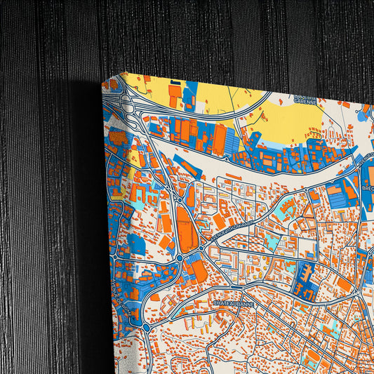 La Seyne-Sur-Mer France Colorful City Map Canvas Print Detail