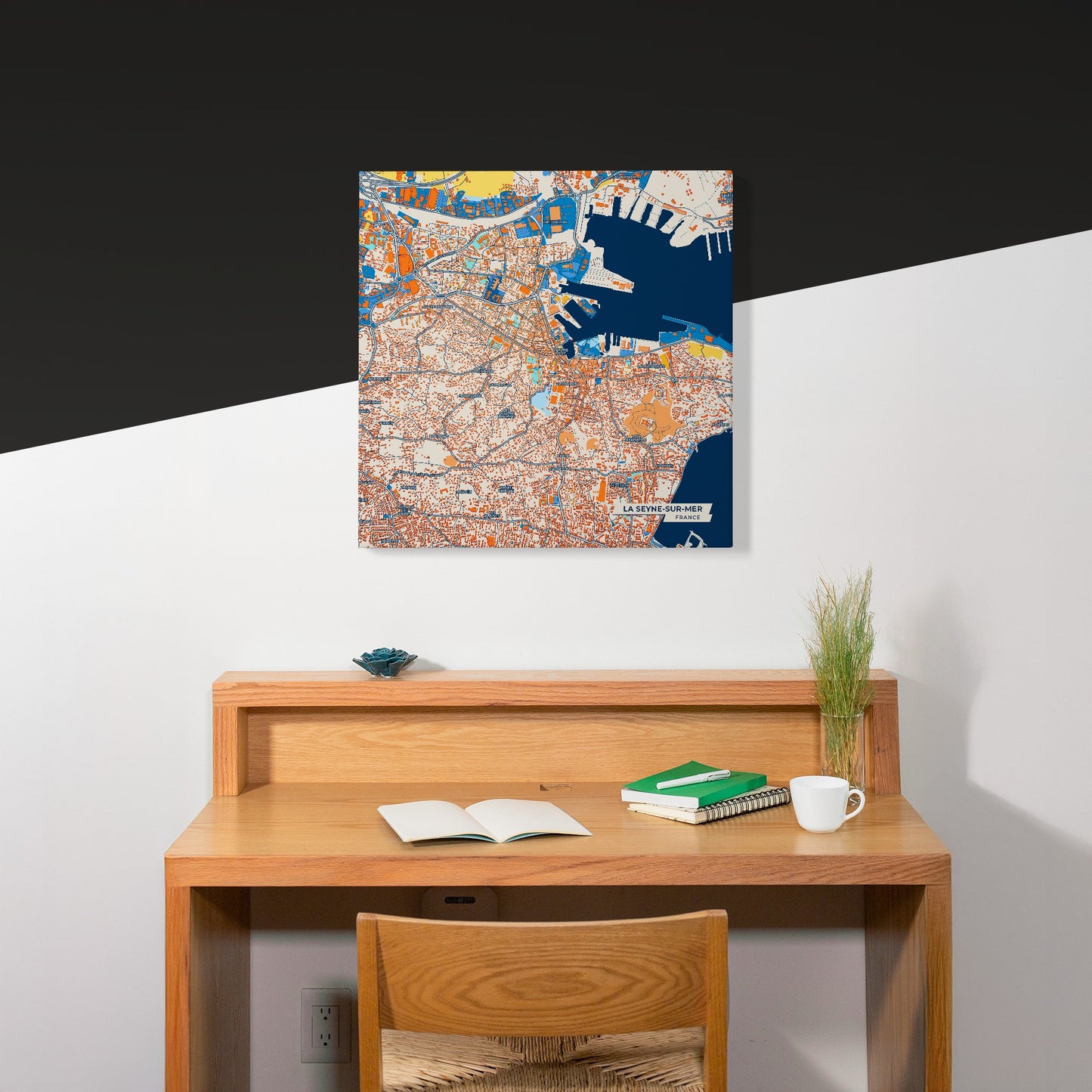 La Seyne-Sur-Mer France Colorful City Map Canvas Print Scene