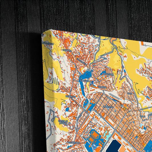 La Spezia Italy Colorful City Map Canvas Print Detail