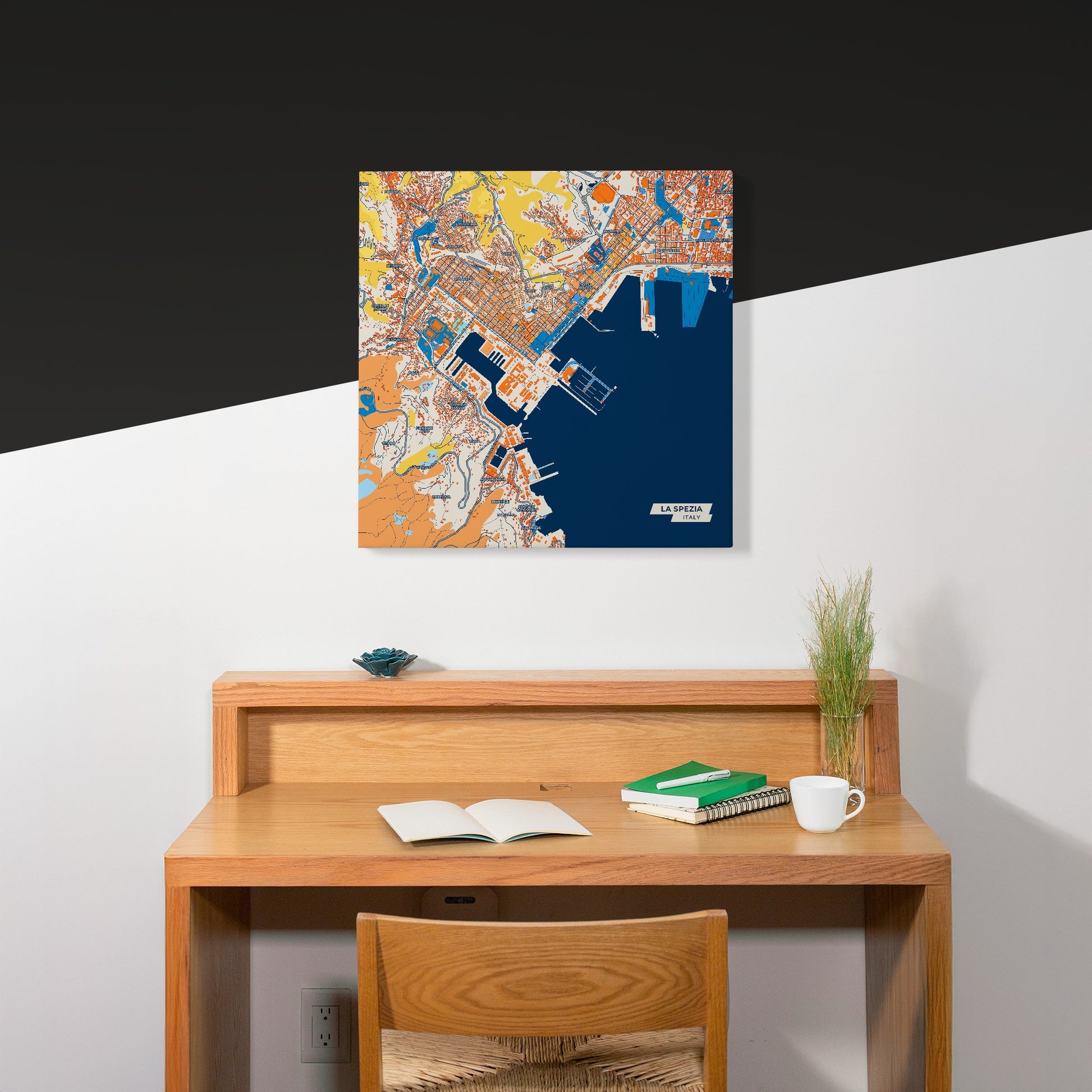 La Spezia Italy Colorful City Map Canvas Print Scene