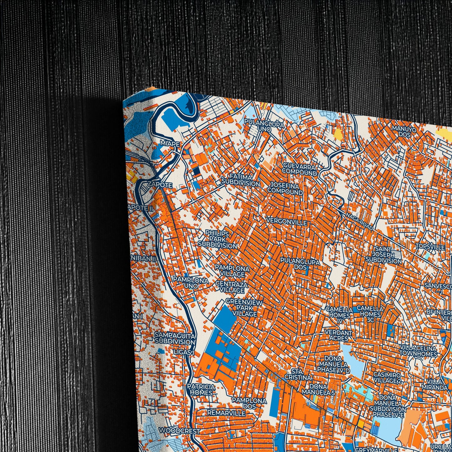 Las Piñas Philippines Colorful City Map Canvas Print Detail