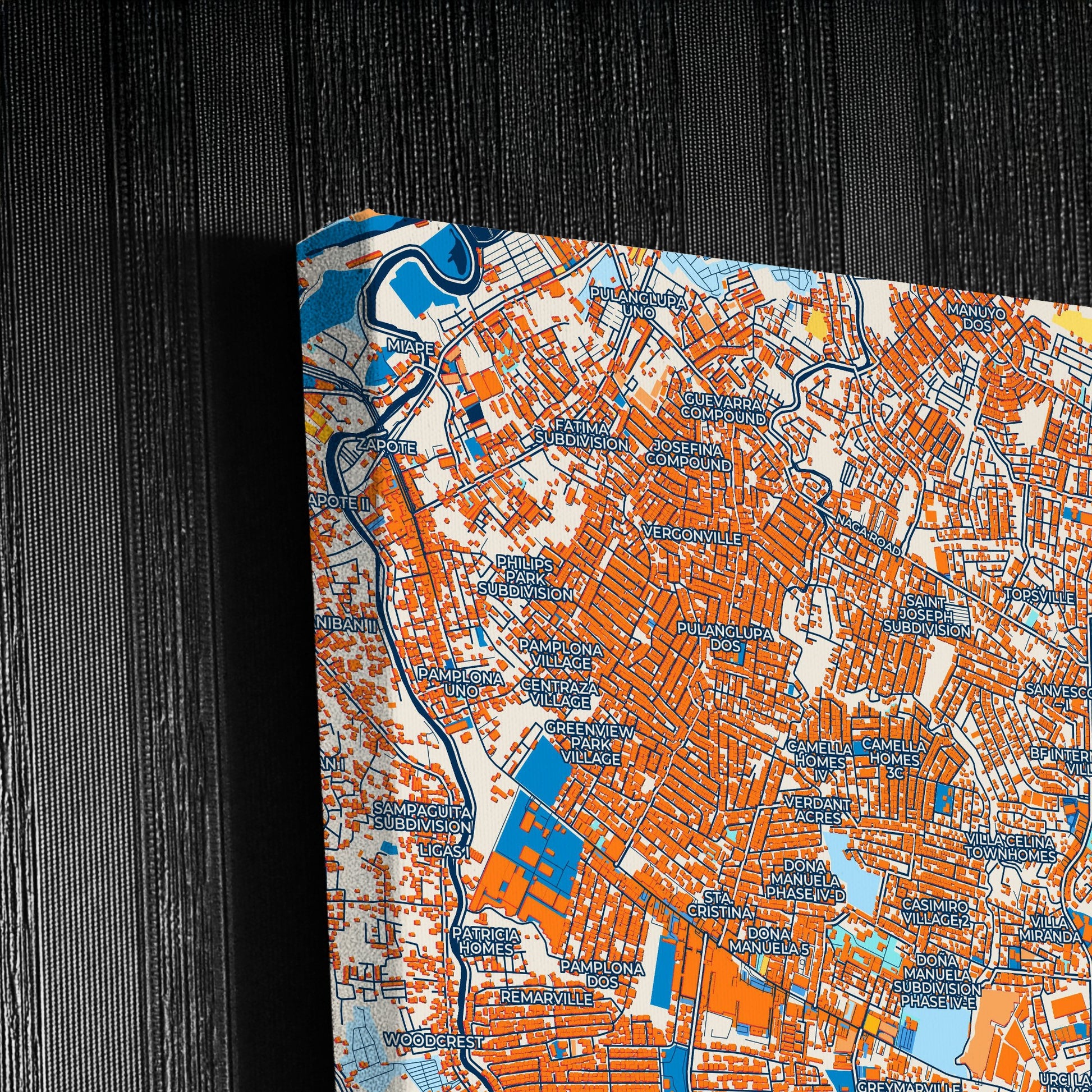 Las Piñas Philippines Colorful City Map Canvas Print Detail