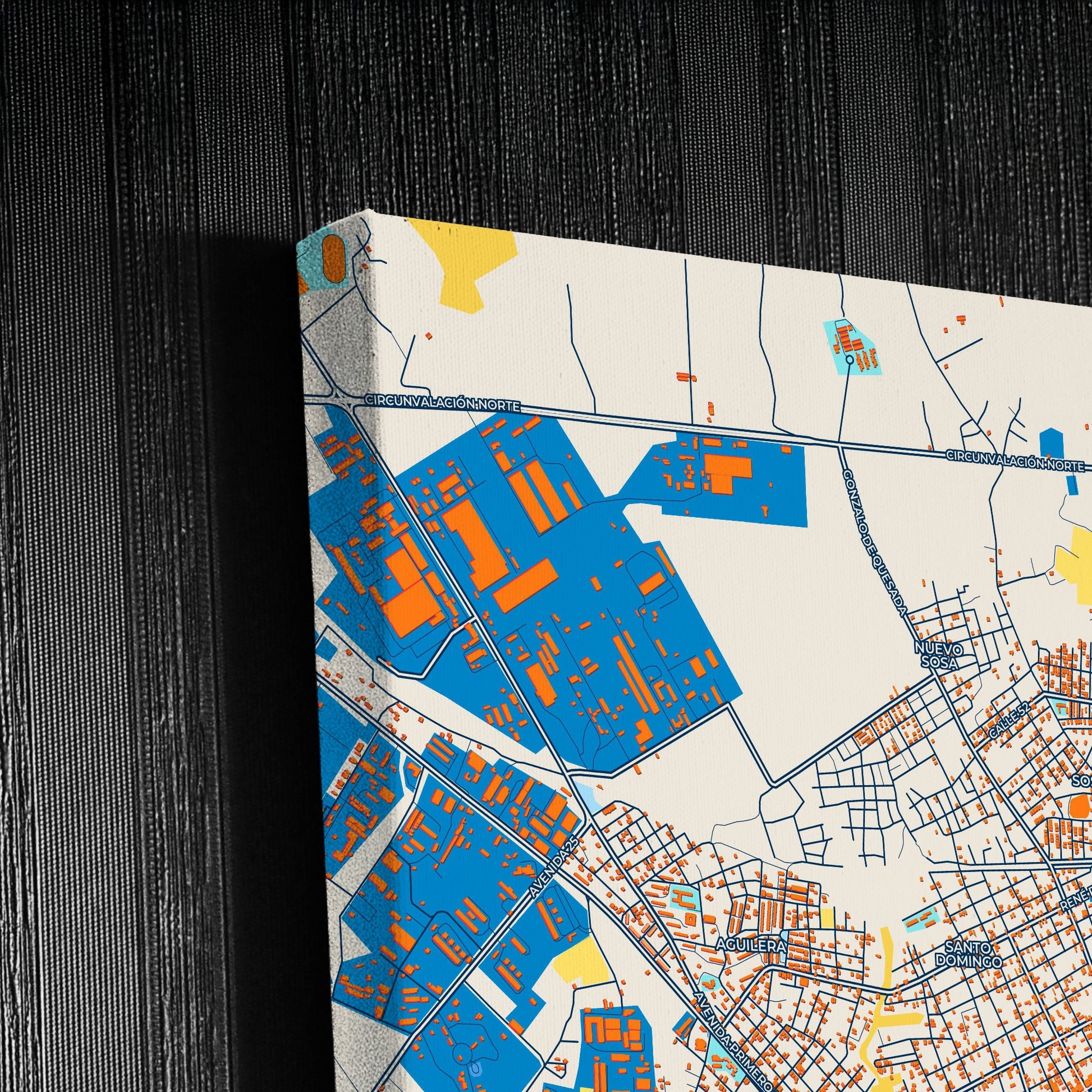 Las Tunas Cuba Colorful City Map Canvas Print Detail