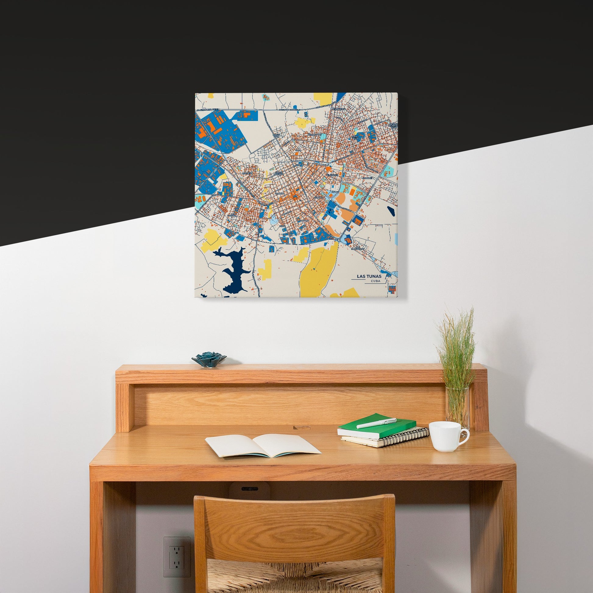 Las Tunas Cuba Colorful City Map Canvas Print Scene