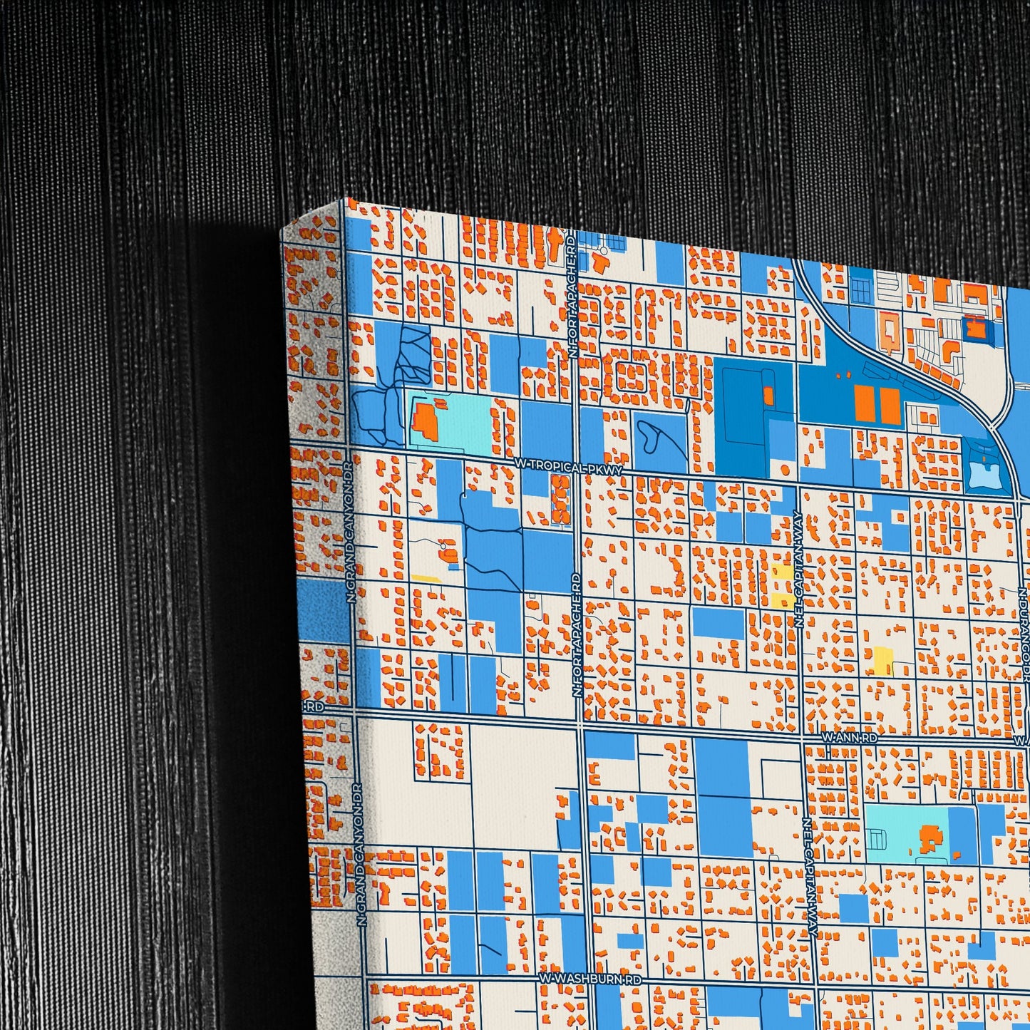 Las Vegas Nevada Colorful City Map Canvas Print Detail