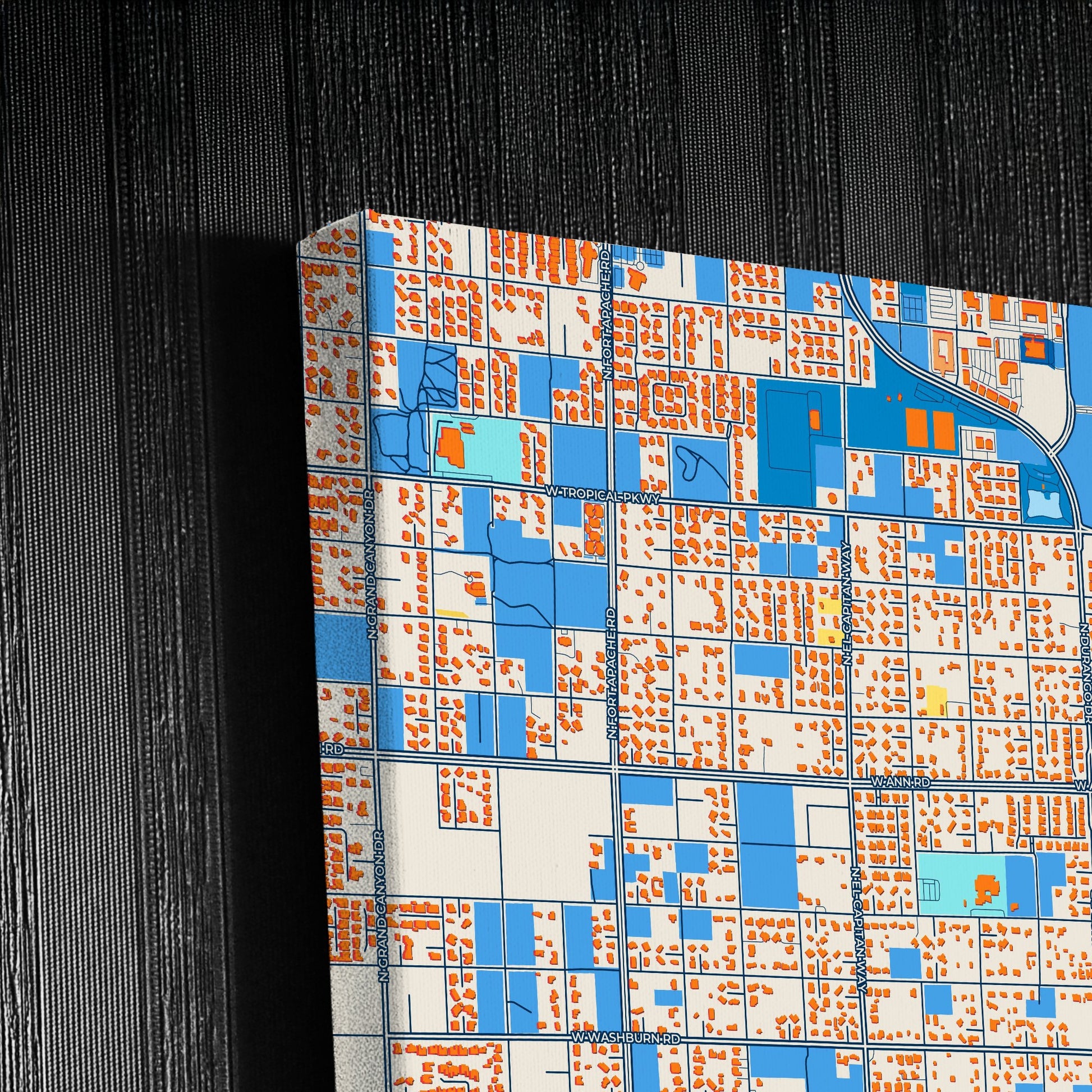 Las Vegas Nevada Colorful City Map Canvas Print Detail