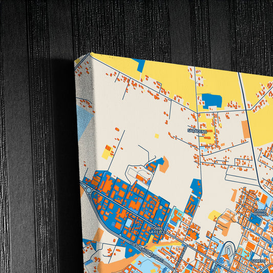 Latina Italy Colorful City Map Canvas Print Detail