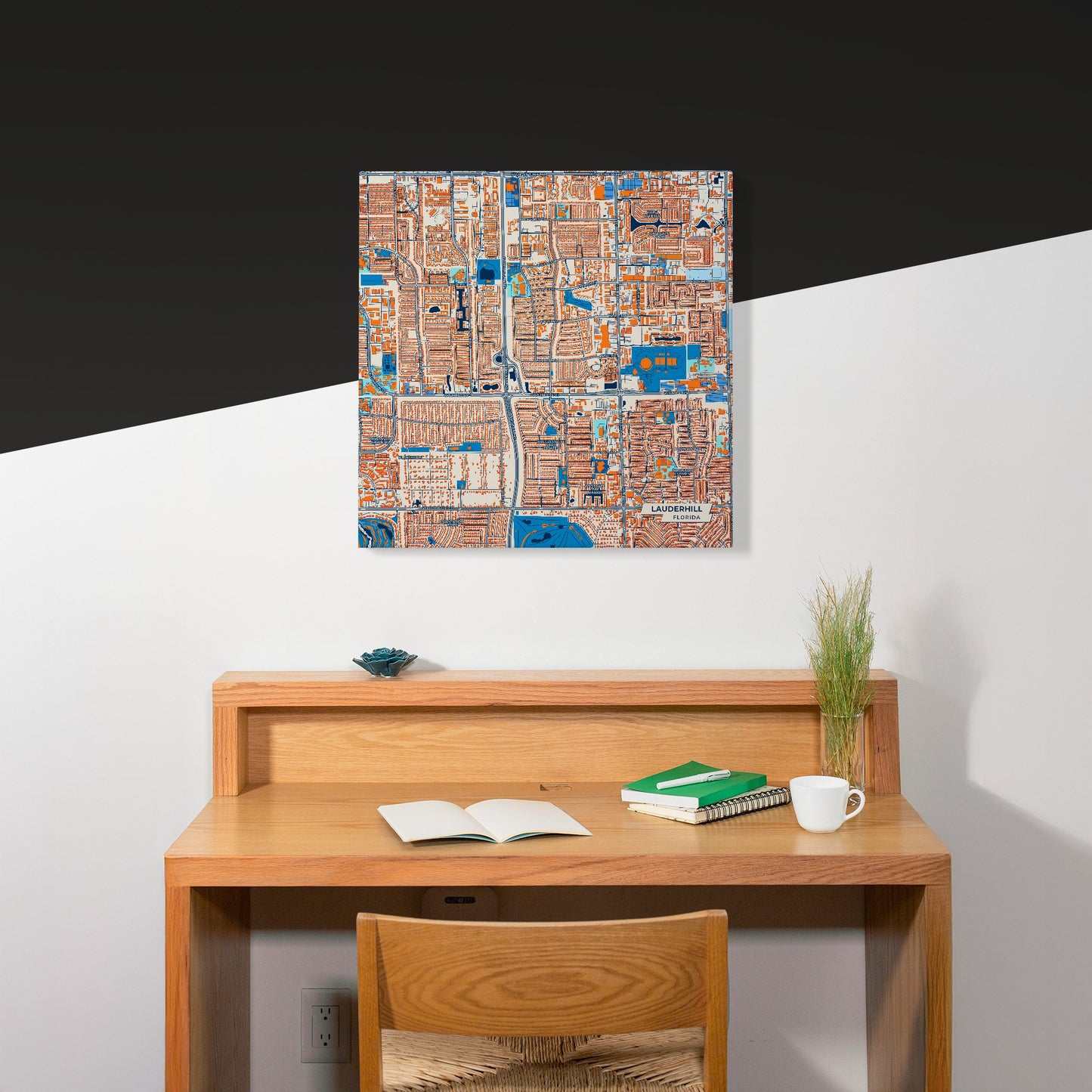 Lauderhill Florida Colorful City Map Canvas Print Scene