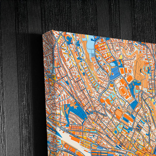 Lausanne Switzerland Colorful City Map Canvas Print Detail