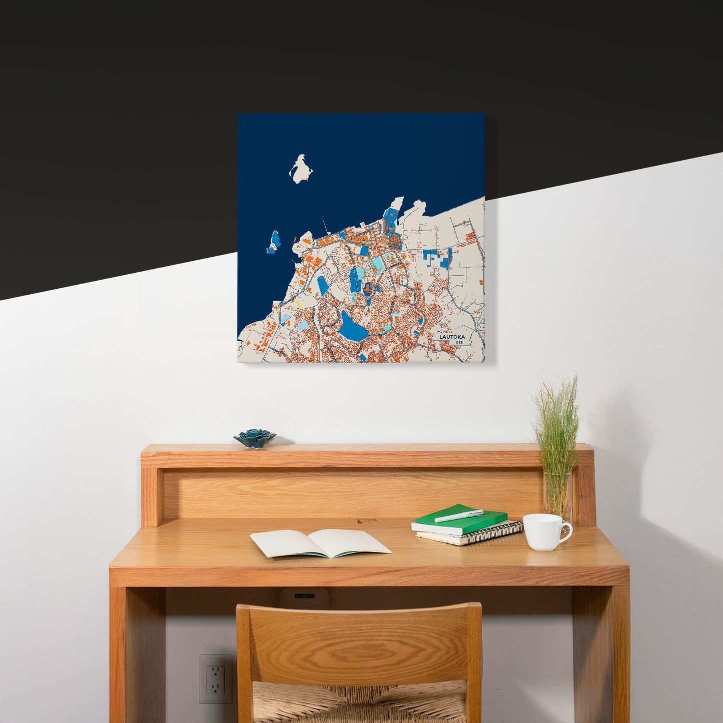 Lautoka Fiji Colorful City Map Canvas Print Scene