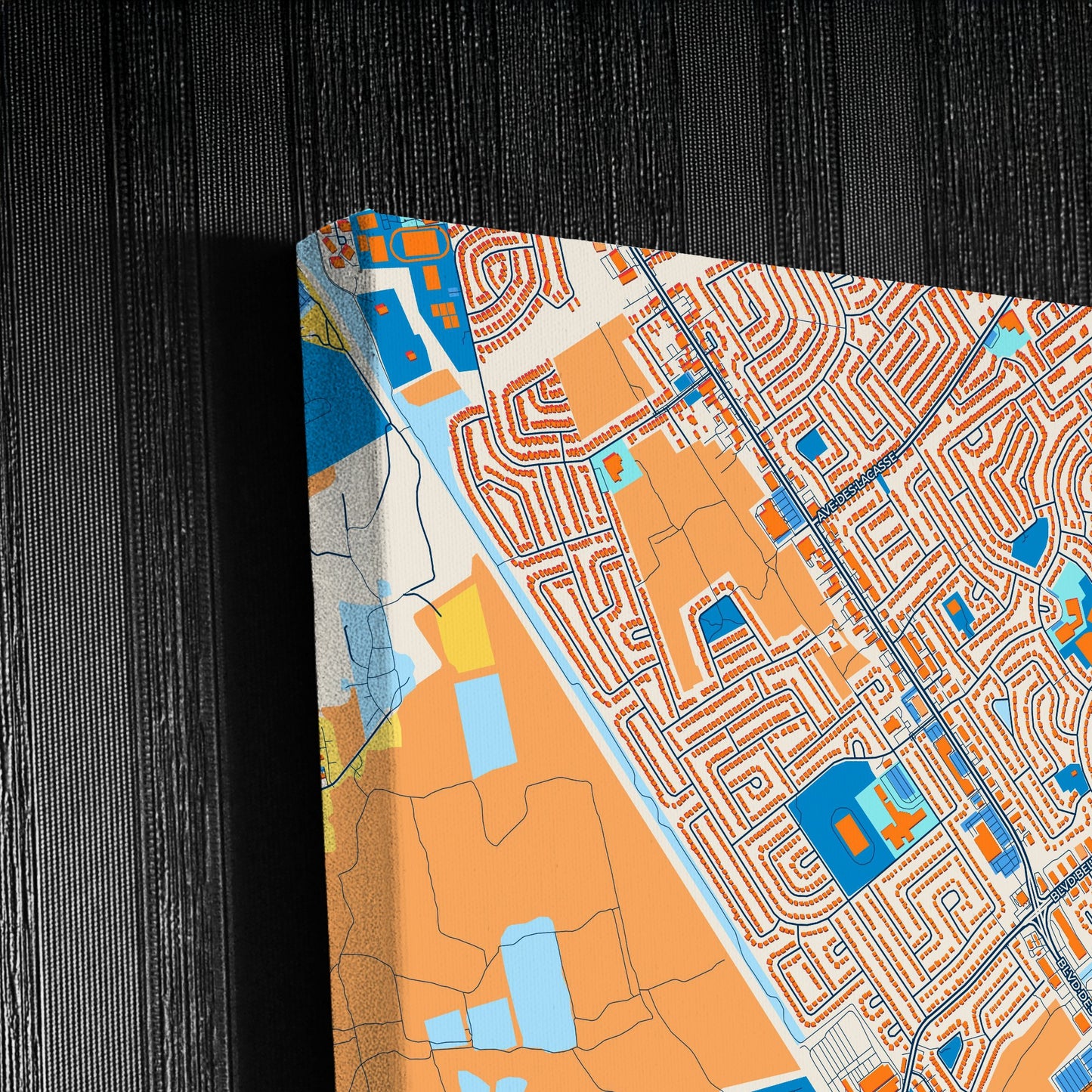 Laval Canada Colorful City Map Canvas Print Detail