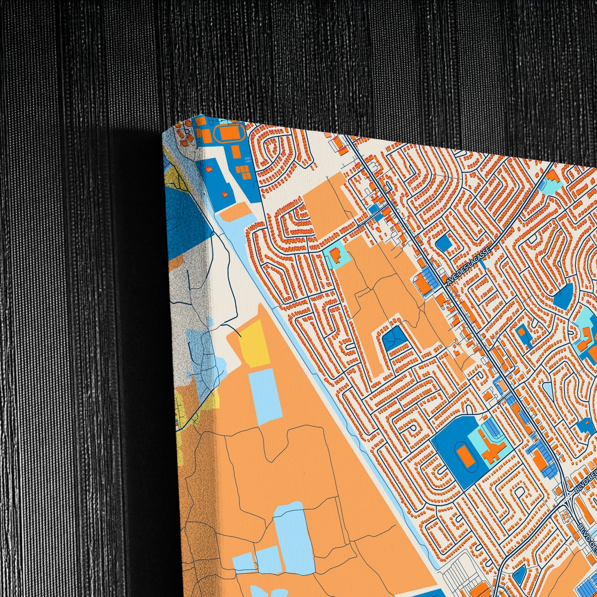 Laval Canada Colorful City Map Canvas Print Detail
