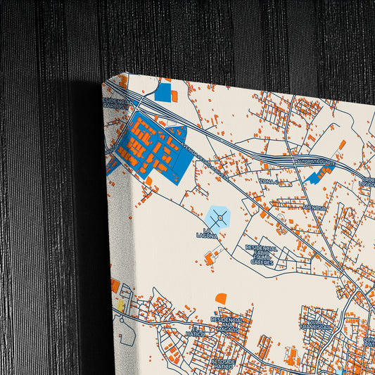 La Vega Dominican Republic Colorful City Map Canvas Print Detail