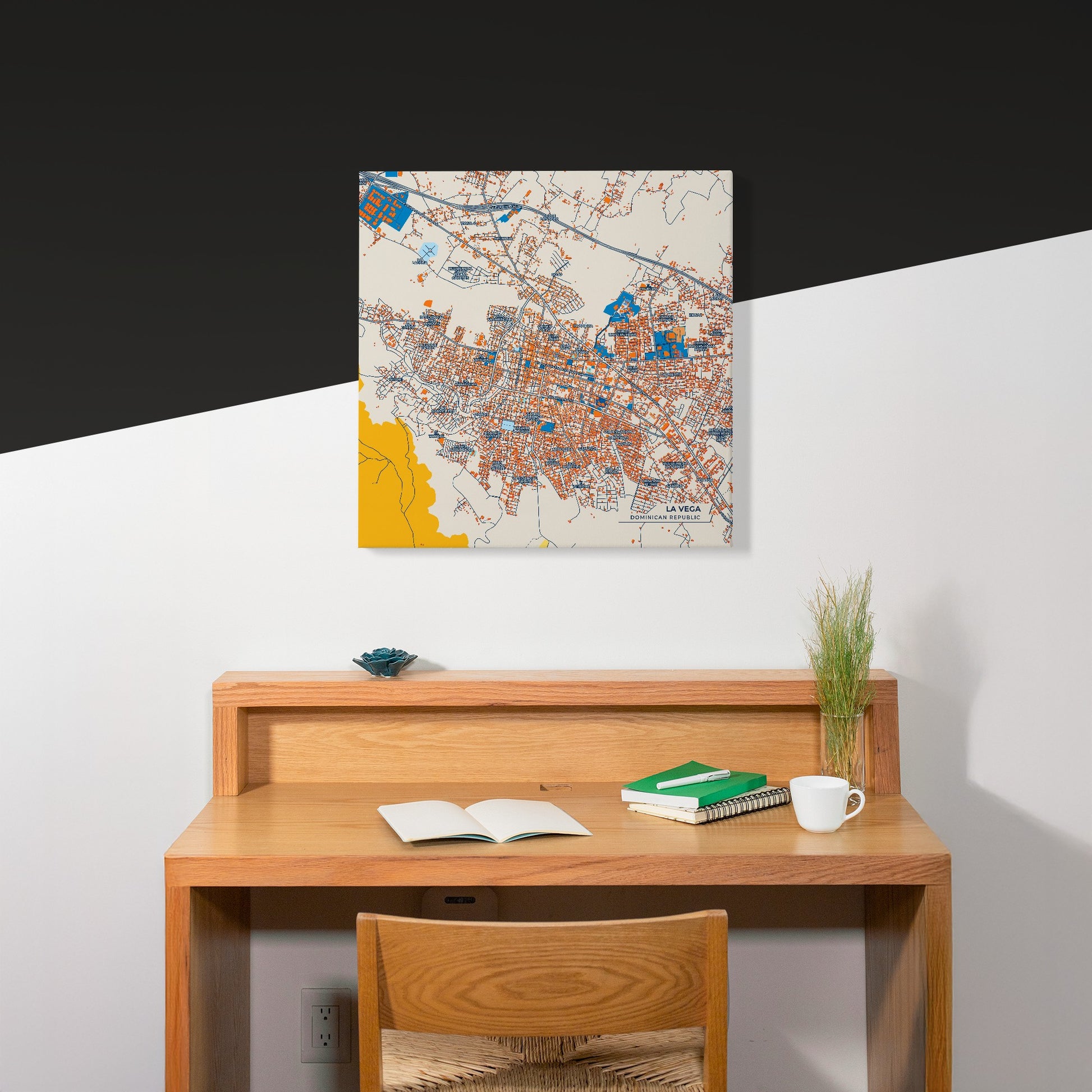 La Vega Dominican Republic Colorful City Map Canvas Print Scene
