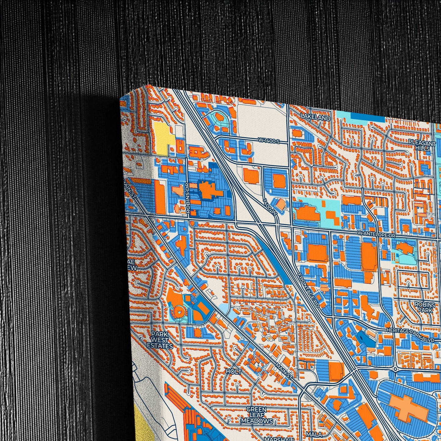 Layton Utah Colorful City Map Canvas Print Detail