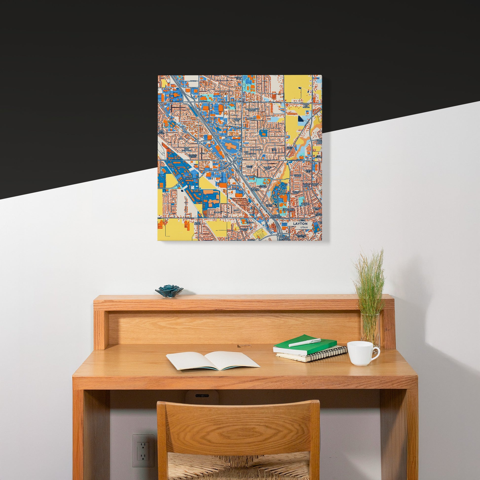 Layton Utah Colorful City Map Canvas Print Scene
